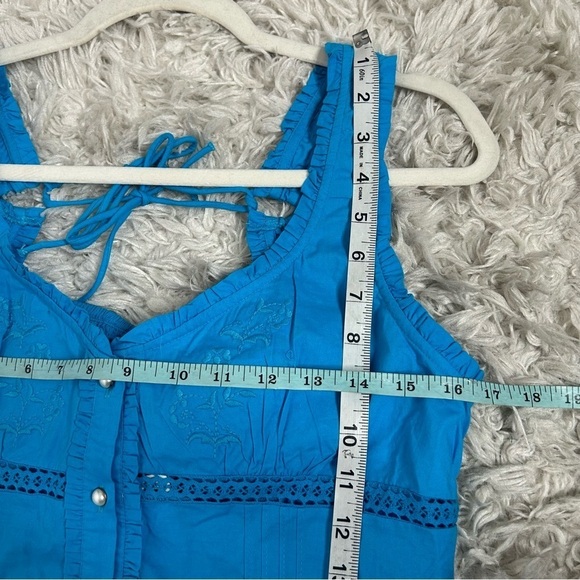 Free People Kerry Embroidered Ruffle Trim Cotton Tank Top Size Medium - Picture 13 of 14